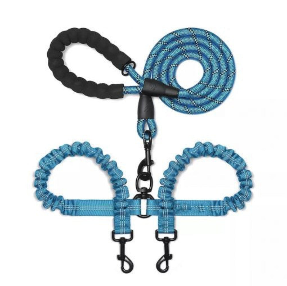 New dual dog leash, reflective, with no-tangle swivel, essential pet supplies for comfortable walks.