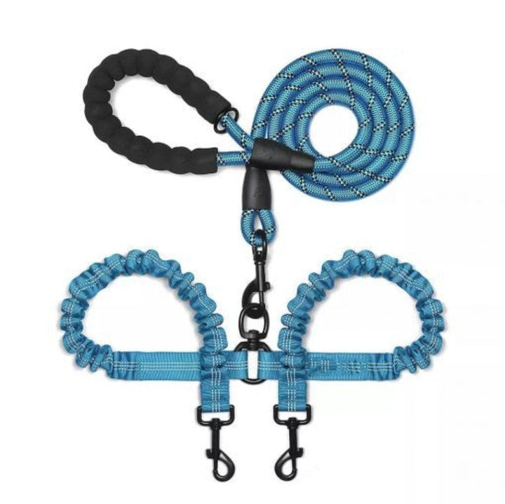New dual dog leash, reflective, with no-tangle swivel, essential pet supplies for comfortable walks.