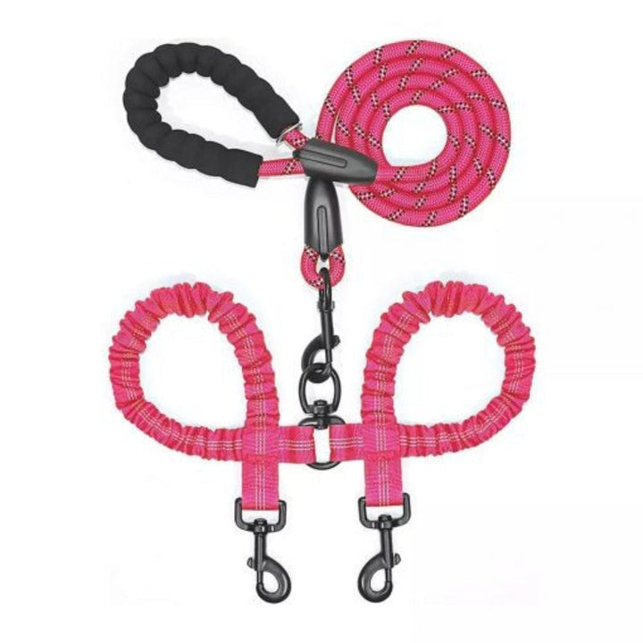 High-quality dual dog leash, tangle-free swivel design, reflective for visibility and reliable pet supplies.