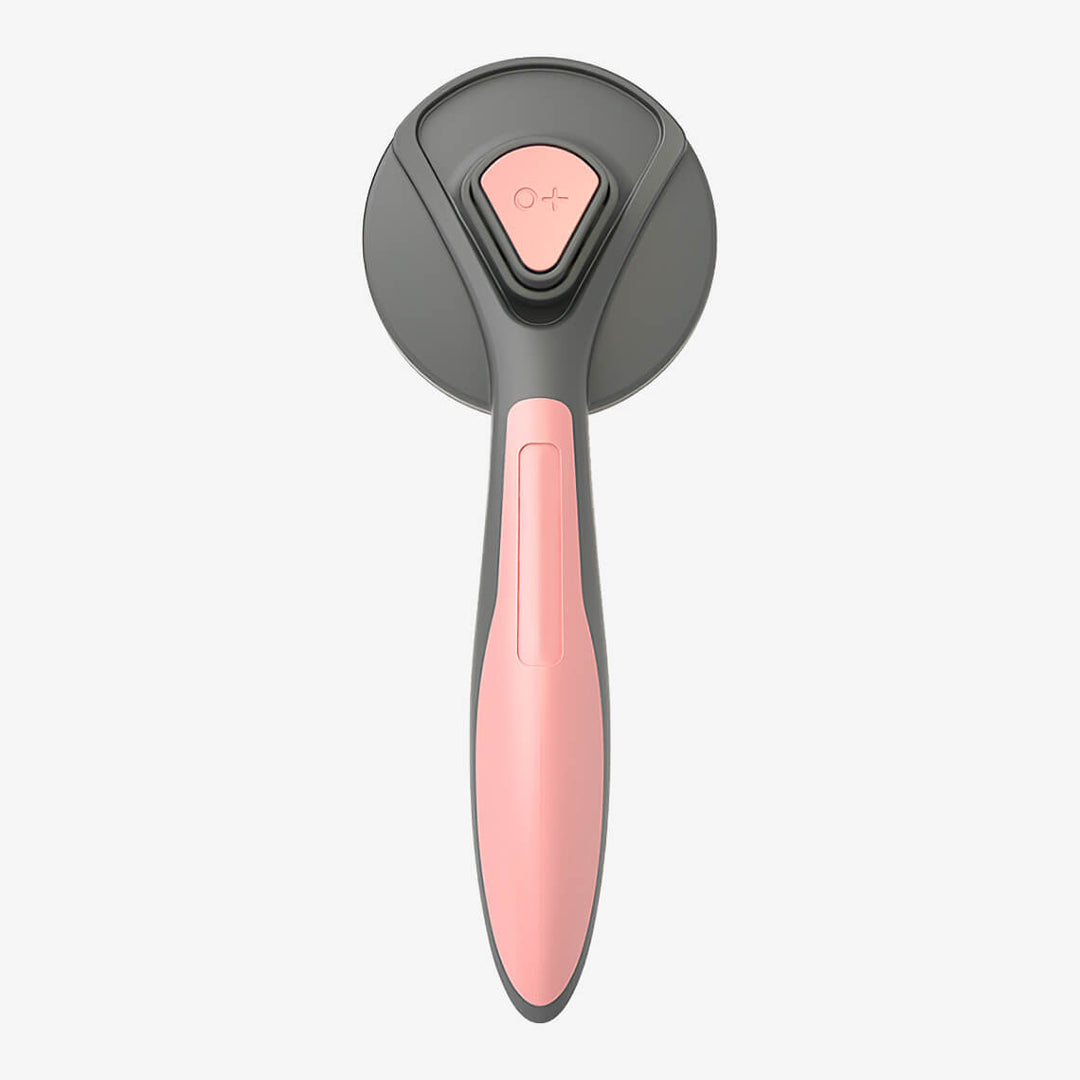 Pet grooming brush with self-cleaning mechanism, perfect for quick hair removal