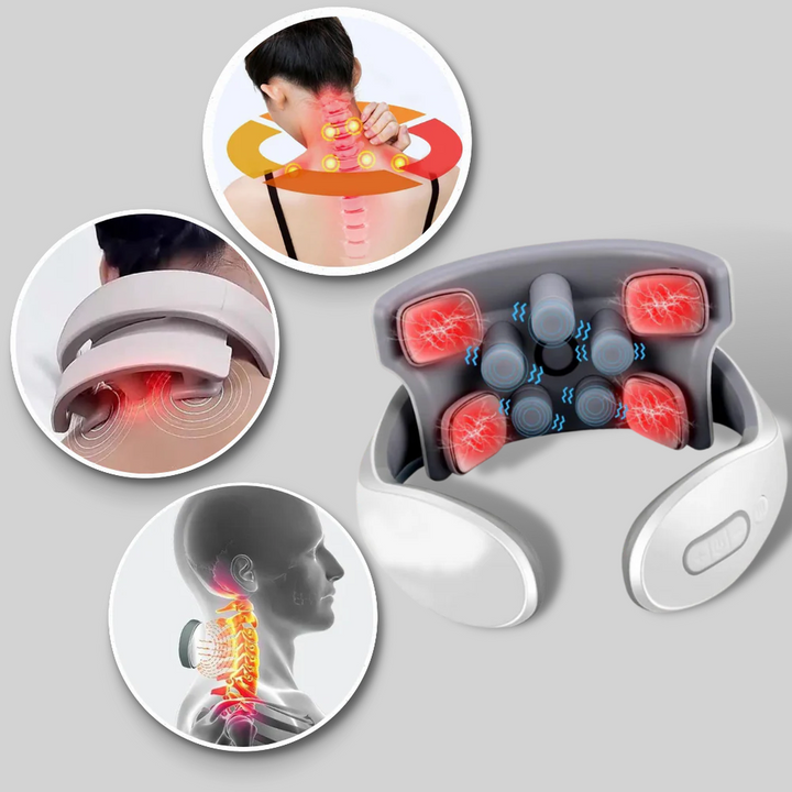 Advanced electric neck and shoulder massager with soothing heat therapy for deep pain relief.