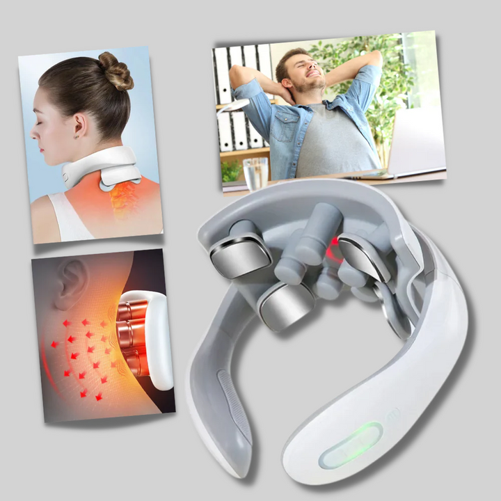 Versatile electric massager for neck, shoulder, and back muscle relaxation with heat and multiple modes.