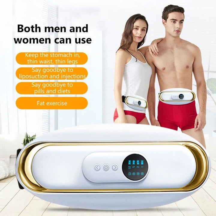 Modern unisex electric waist massager, a fitness and wellness tool for home workouts.