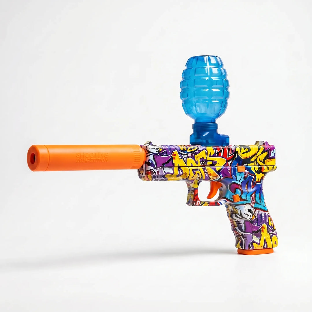 Rechargeable electric water blaster, perfect for kids' summer outdoor water gun games and fun.