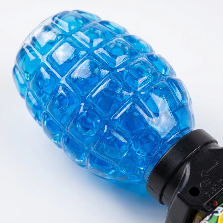 Kids laughing & playing with electric water blaster, enjoying summer outdoor water gun fun. Great for all ages.