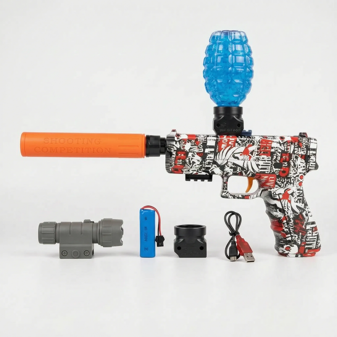 Unisex electric water blaster for kids & teens. Ideal summer outdoor toy weapon for water fights & play.