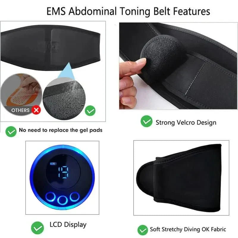 Fitness aid: Unisex EMS ab stimulator for targeted core workouts, muscle toning, and enhanced wellbeing.