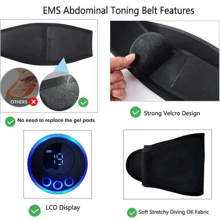 Fitness aid: Unisex EMS ab stimulator for targeted core workouts, muscle toning, and enhanced wellbeing.