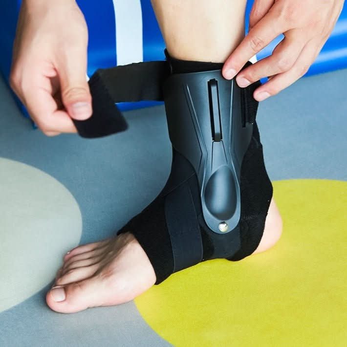 Unisex ergonomic ankle support with double stabilizers for joint support, injury recovery & sports training.