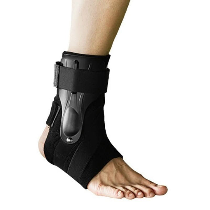 Sports ankle support with dual stabilizers, perfect for athletic training, injury prevention & fitness.
