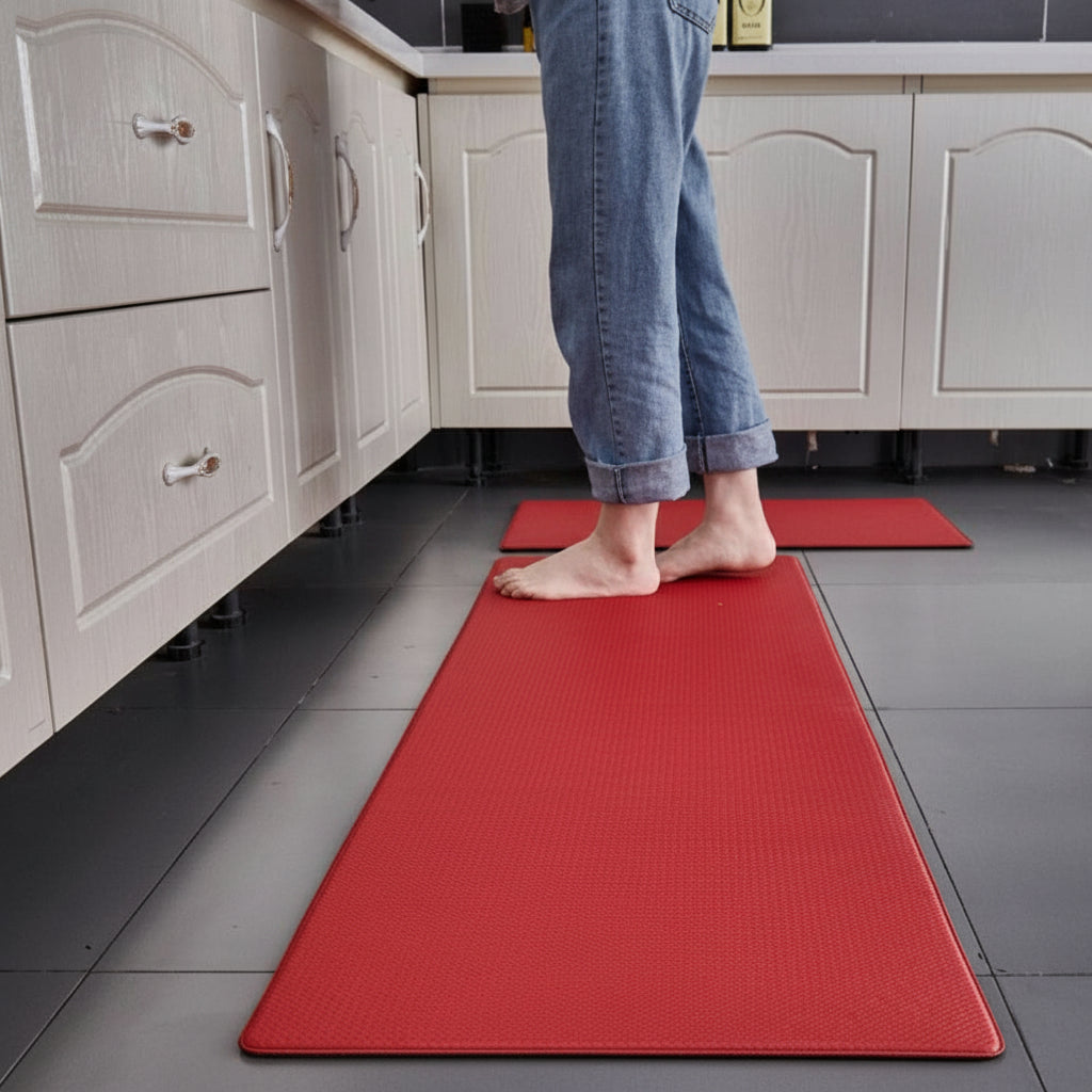 Unisex ergonomic anti-fatigue kitchen mat for superior standing comfort & support in any home kitchen.