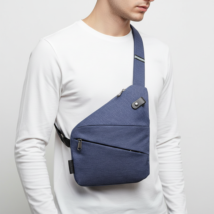 Sleek ergonomic shoulder bag, anti-theft for secure daily essentials, with a unisex design.