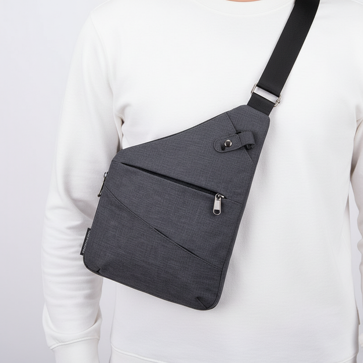 Lightweight messenger bag, ergonomic and anti-theft for comfortable daily use and secure items.