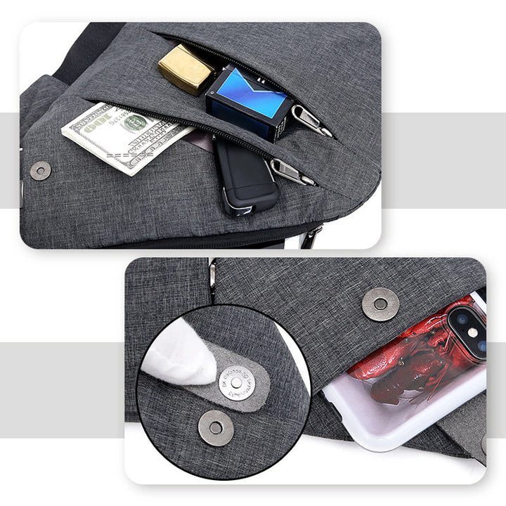 Durable ergonomic shoulder bag, unisex and anti-theft for secure travel and daily commutes.
