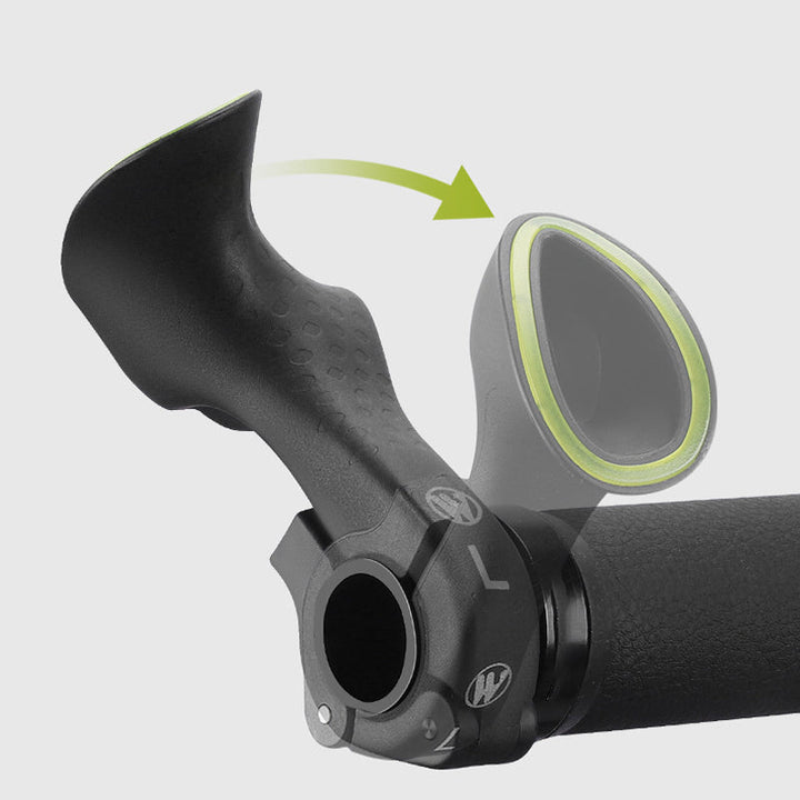 Road bike ergonomic handlebar grips, anti-slip for comfortable long-distance cycling & improved control.