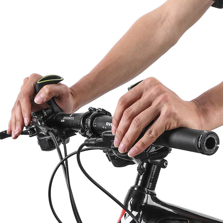 City bike ergonomic grips, fluorescent anti-slip design for comfort, safety & modern style in urban cycling.