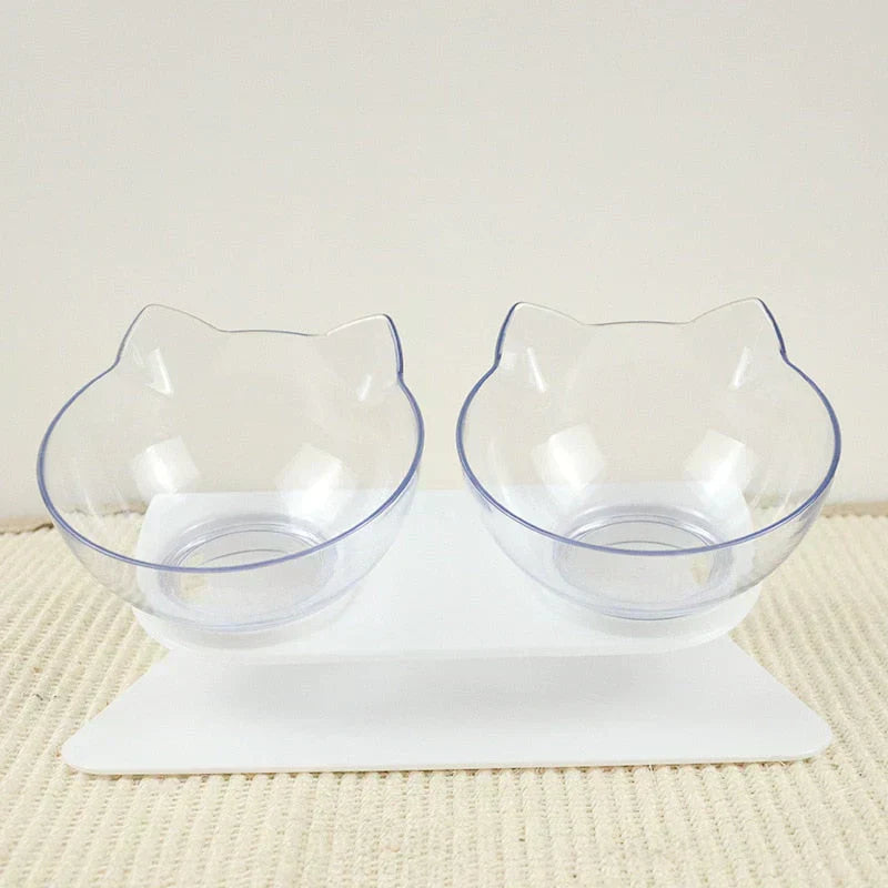 Stylish raised pet food and water stand, designed for comfortable eating, preventing neck strain