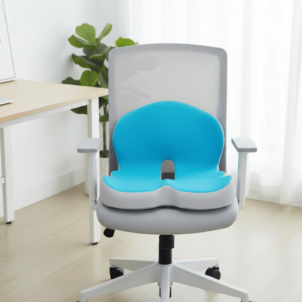 Unisex ergonomic memory foam seat cushion for ultimate back and posture comfort on any chair.