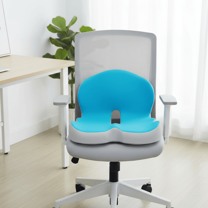 Unisex ergonomic memory foam seat cushion for ultimate back and posture comfort on any chair.