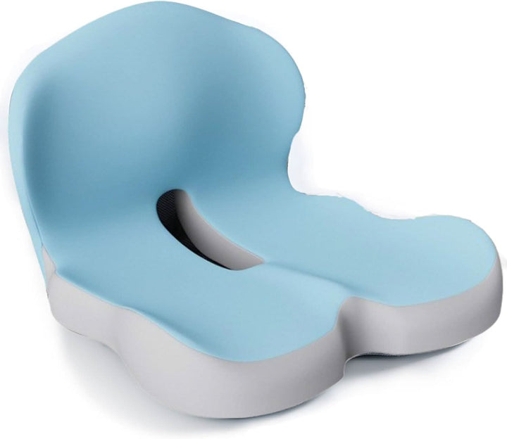 Unisex orthopedic seat cushion for chairs, offering ergonomic lumbar and coccyx support.