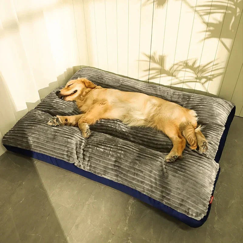 Orthopedic dog bed with washable brown cover, designed for pet comfort and joint support