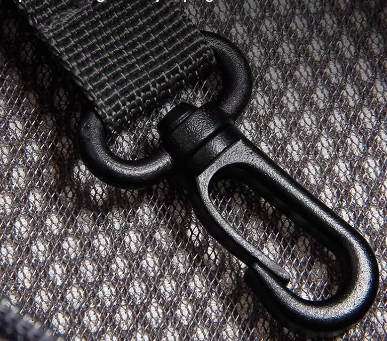 Close-up of the fabric on a breathable pet sling carrier for small dogs & cats