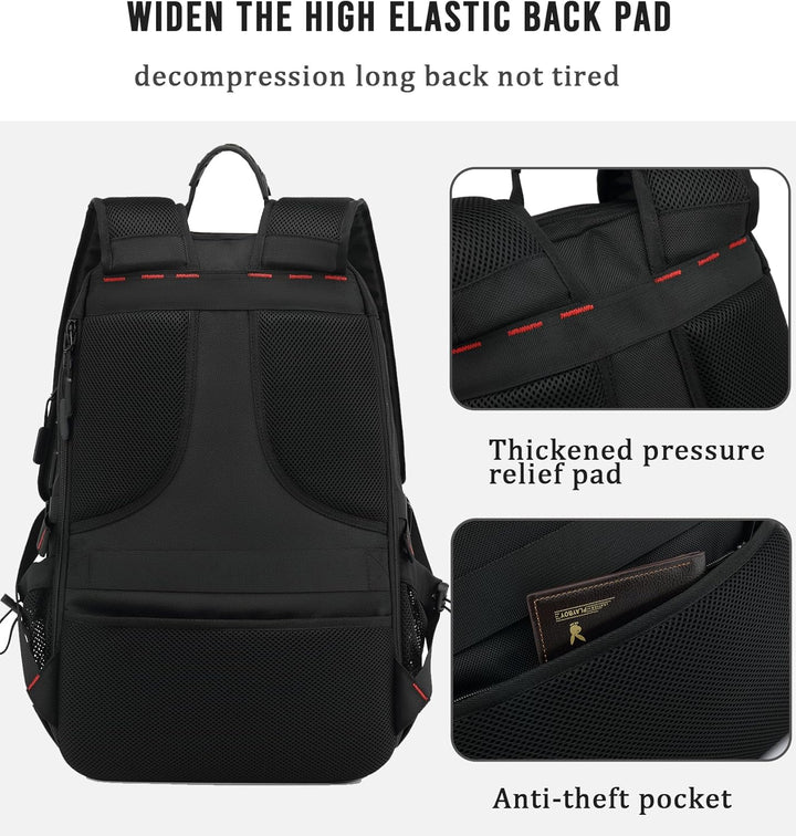 Side view of the expandable travel backpack, highlighting the dedicated shoe compartment & water-resistant material.