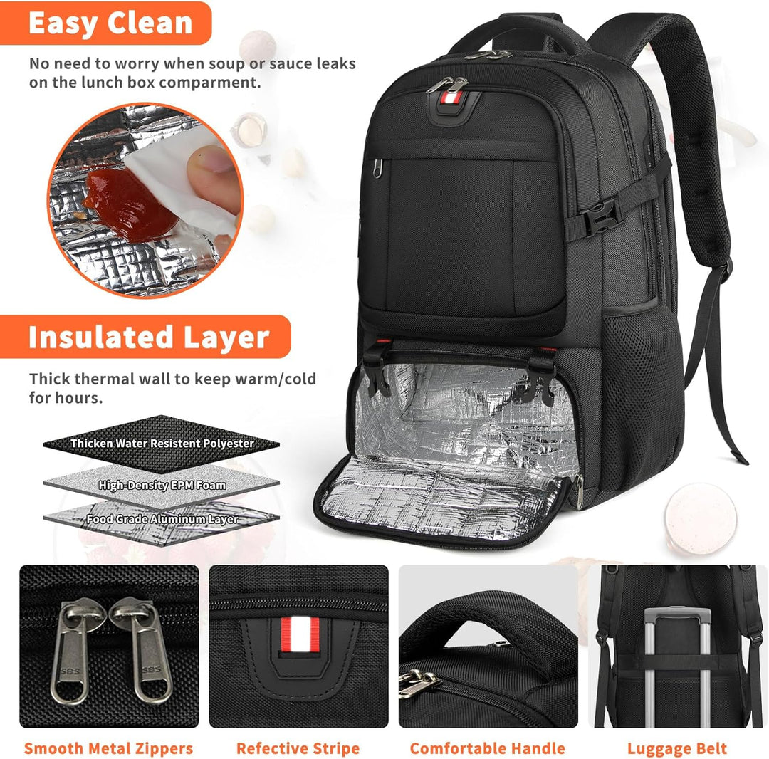 Insulated cooler backpack keeps snacks fresh. Extra-large daypack for picnics, beach, or school lunch.
