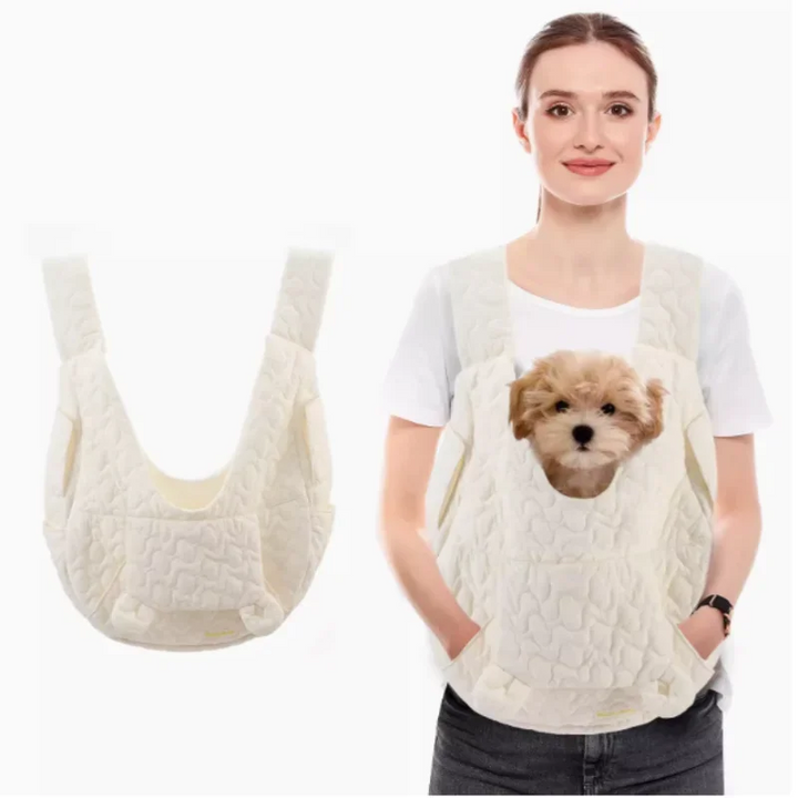 Open waterproof pet carrier backpack, revealing interior space and features for comfortable cat or dog travel.