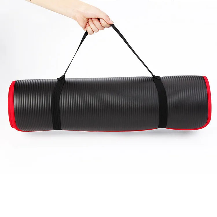 Ergonomic extra thick yoga mat ensures anti-slip safety & comfort for all yoga & fitness routines.