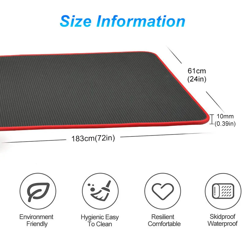 Anti-slip yoga mat, 10mm extra thick, ideal for intense workouts, pilates & floor exercises.