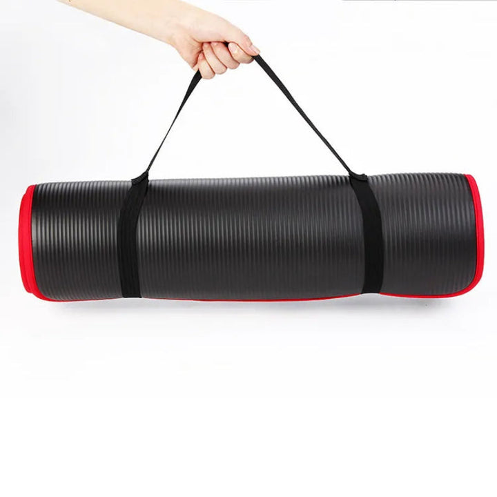 Extra thick exercise mat for superior joint protection. Non-slip yoga mat ideal for pilates, fitness & home gym.