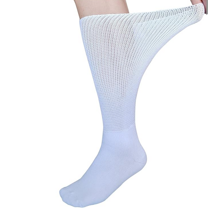 Extra wide comfort socks, ideal for bariatric and swollen feet. Gentle support for diabetics & lymphedema patients.