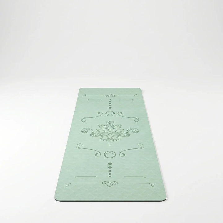 Extra wide yoga & pilates mat for home workouts. Thick, non-slip, cushioned TPE material.