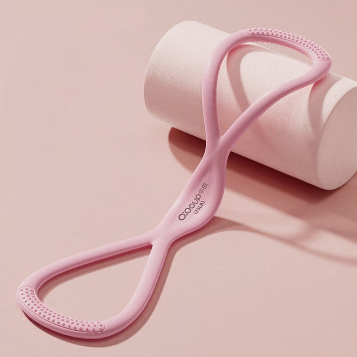 Unisex Figure 8 silicone resistance band for full body fitness workouts & muscle toning at home.