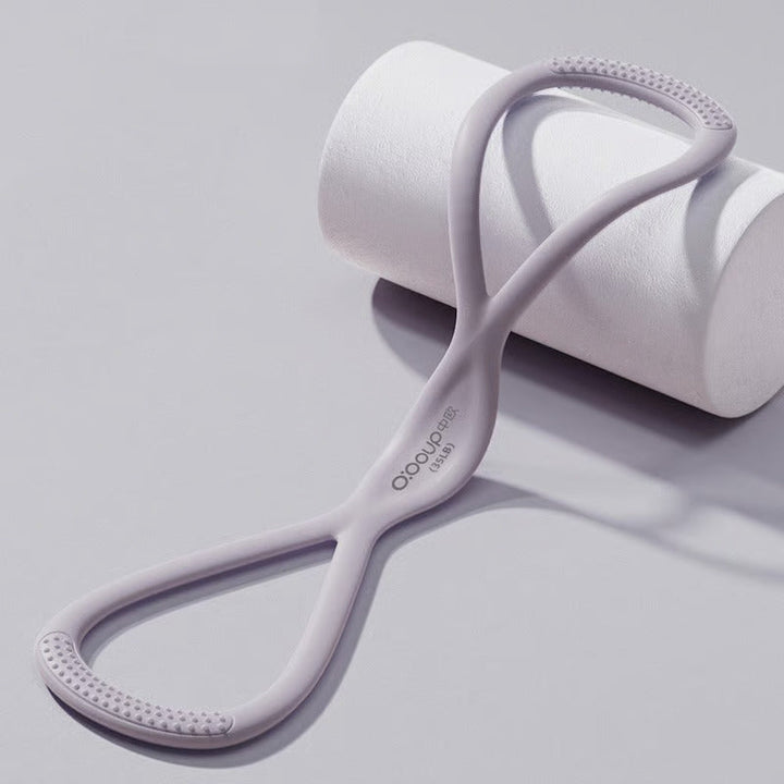 Silicone Figure 8 band for targeted muscle toning, fitness workouts, and improving posture.