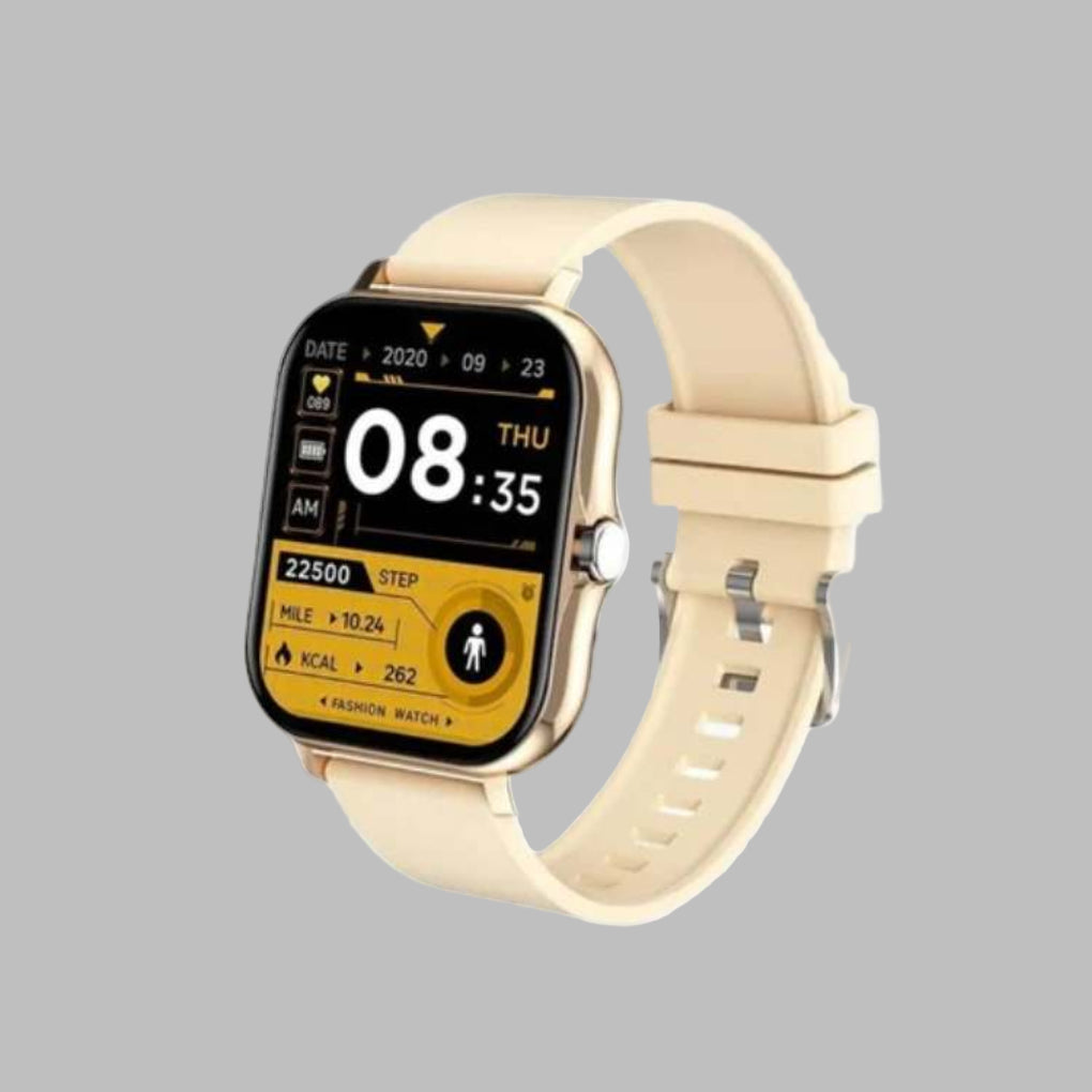 Sleek unisex smartwatch tracking steps, heart rate & calories. Essential fitness tracker for active lifestyles.