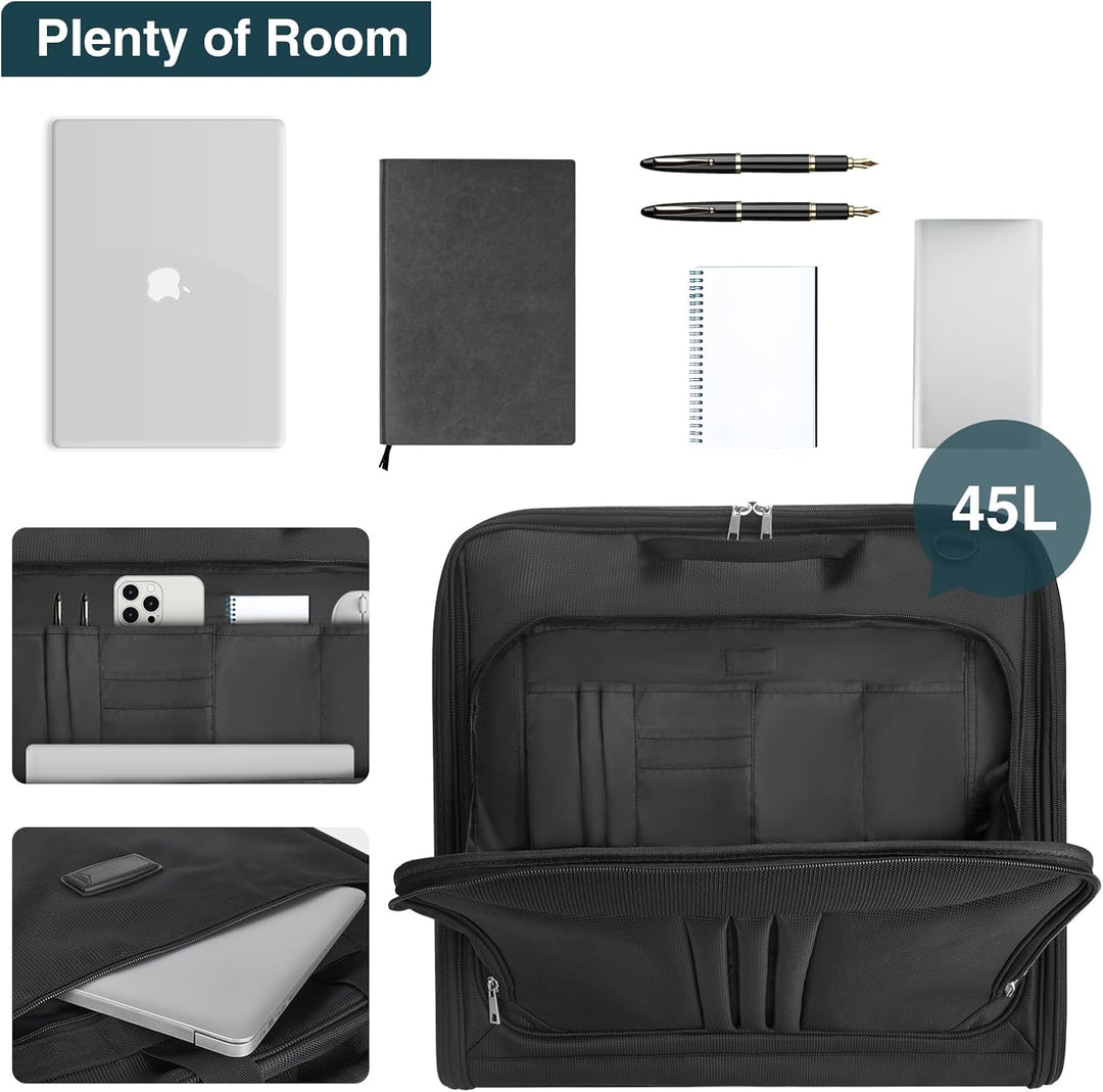 Durable unisex weekend bag & suit carrier. Waterproof, foldable, carry-on luggage for effortless business travel.