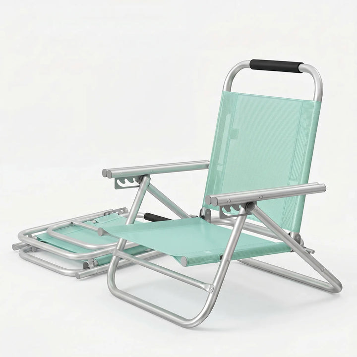 Compact folding beach chair with adjustable recline. Lightweight & portable outdoor seating for all your adventures.