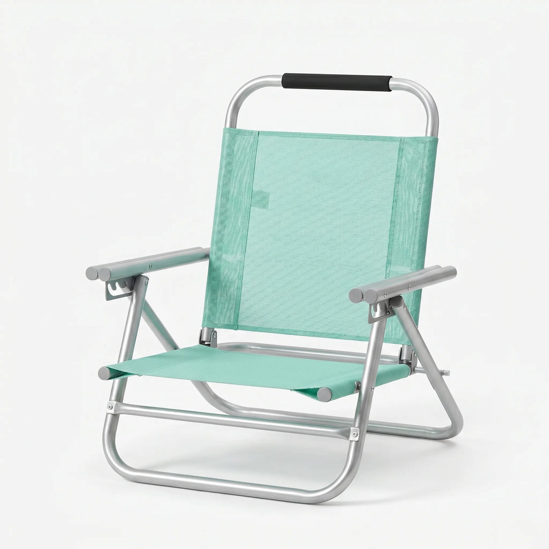 Durable adjustable beach chair. This portable folding outdoor seating is perfect for ultimate summer relaxation.