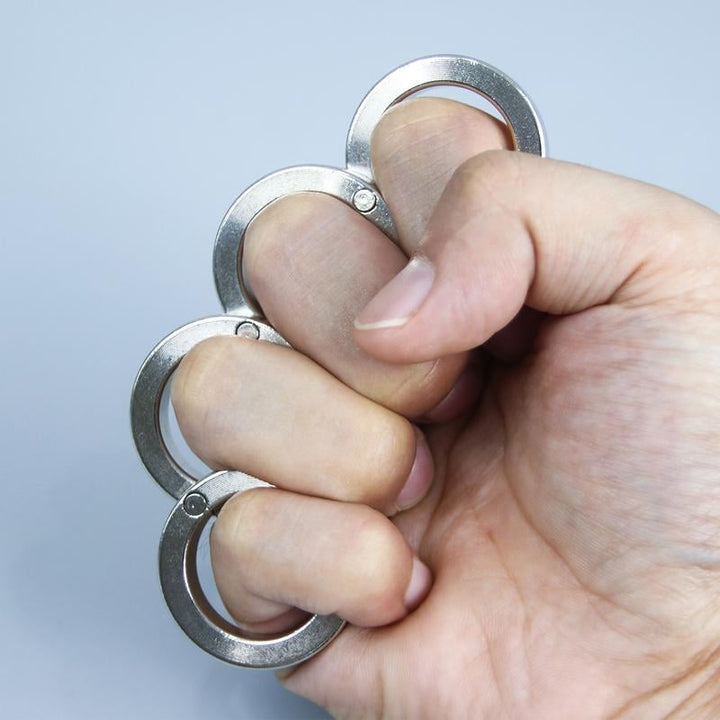 Unisex folding four-finger fidget ring for stress relief, an effective anxiety tool.
