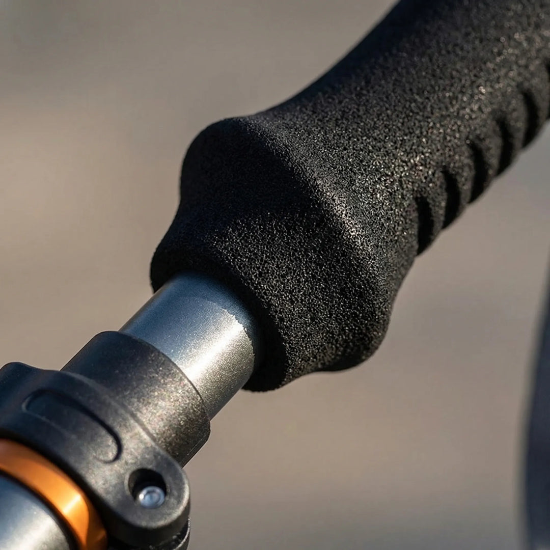 Lightweight aluminum folding trekking pole, compact for hiking & backpacking.
