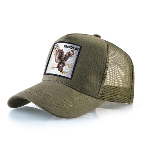 Unisex Freedom Eagle baseball cap with detailed embroidered eagle graphic. Adjustable for comfort.