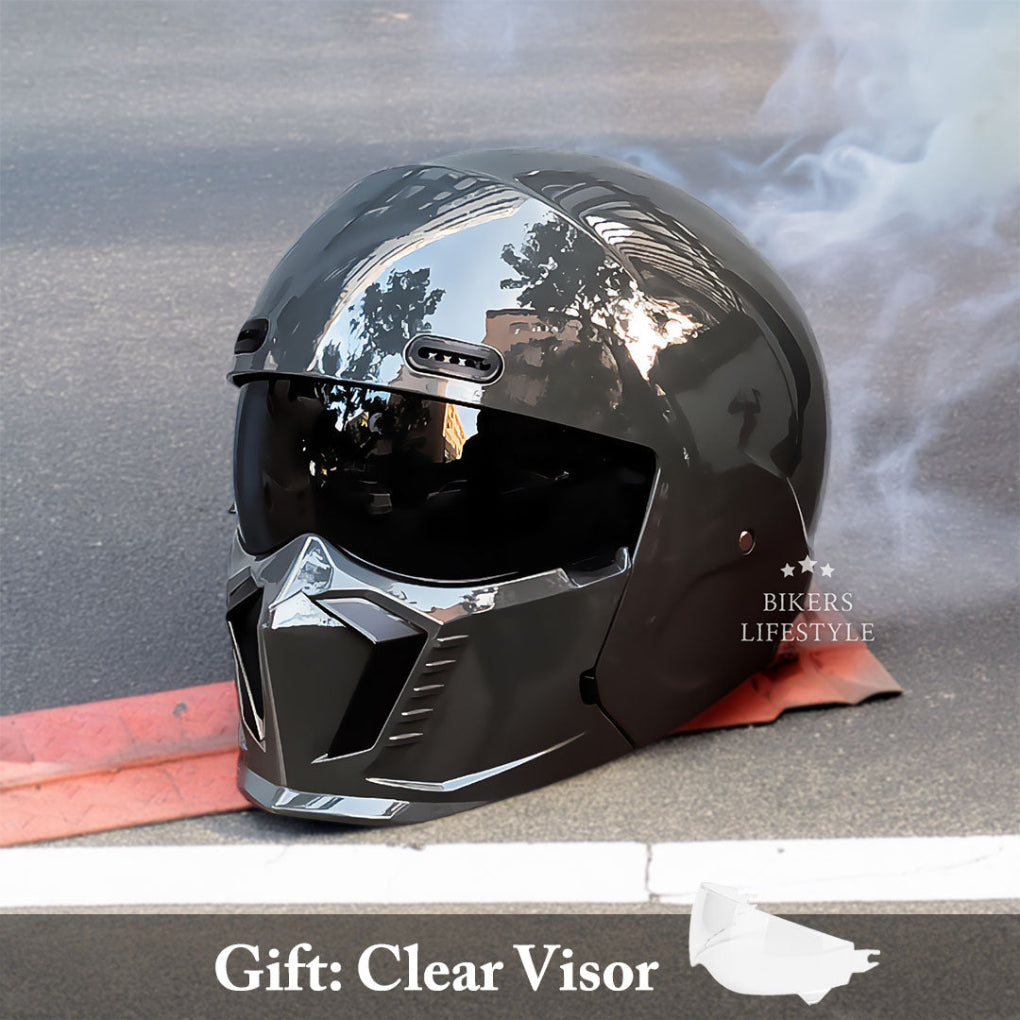 Durable unisex full face motorcycle helmet, providing essential road protection & comfort.