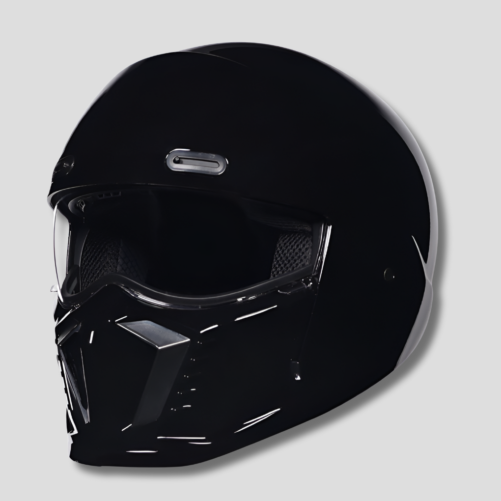 Rider's full face motorcycle helmet, unisex for optimal protection & safety on the road.