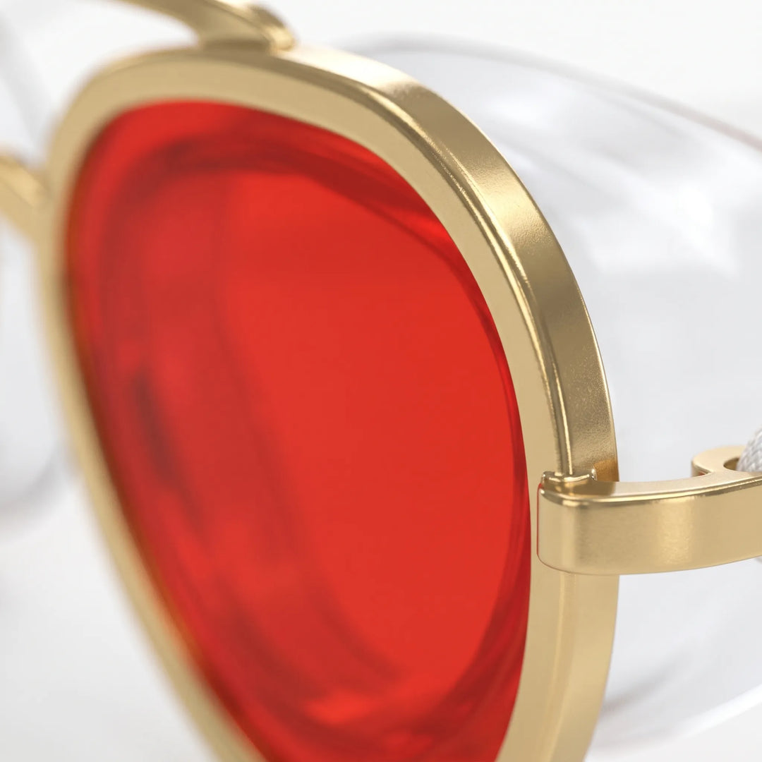 Stylish green full-view aviator swim goggles. Anti-fog wide-view lenses ensure crystal clear vision for any swimmer.