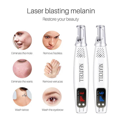 Sleek handheld laser device for at-home pigmentation & tattoo removal. Your ultimate spot corrector.