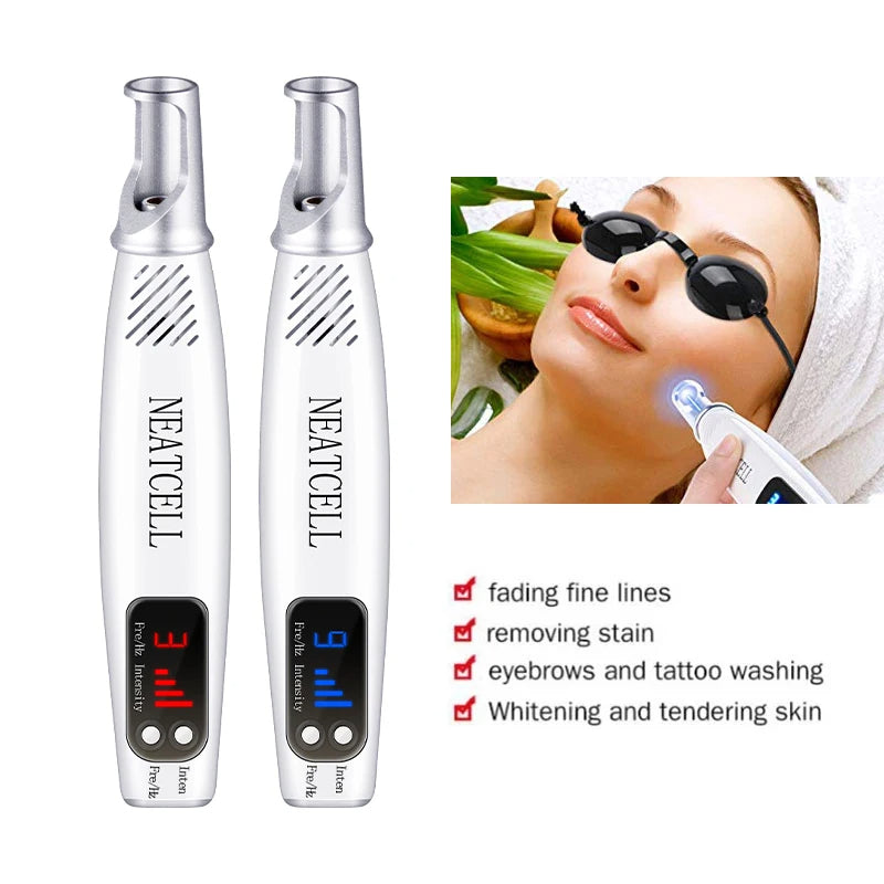 Unisex handheld laser for effective spot, mole & tattoo removal. Advanced skin care device & spot corrector.