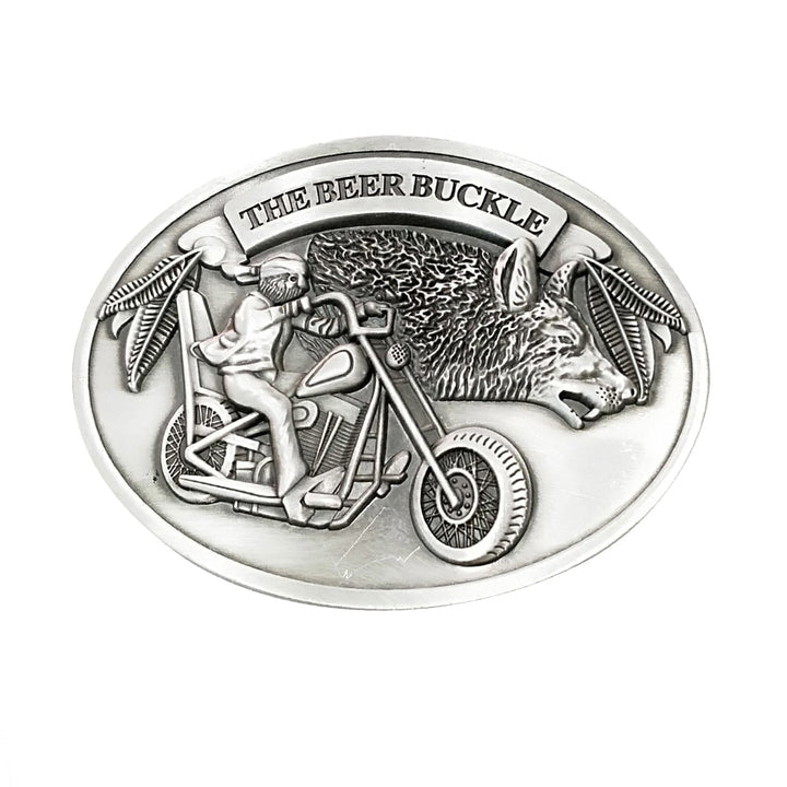 Enjoy hands-free with this unique beer holder belt buckle, a cool gift.