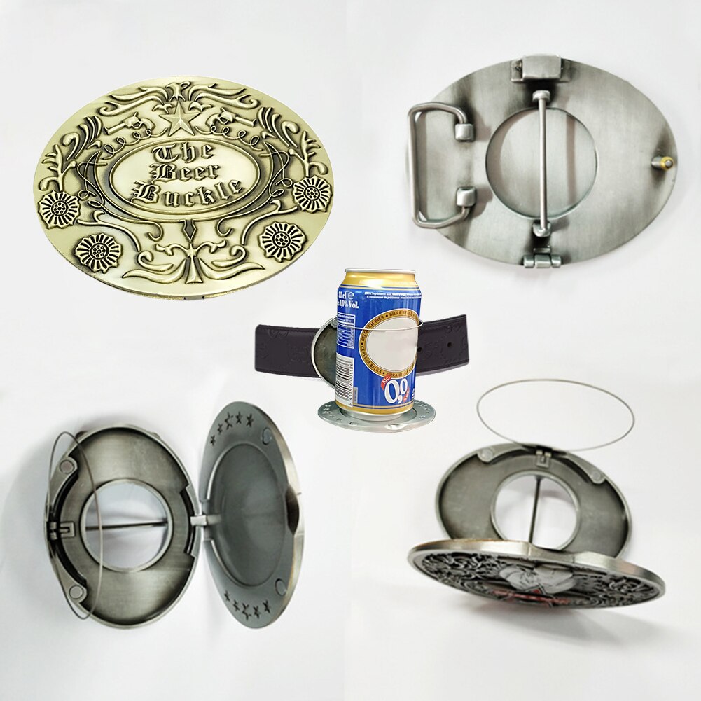Unisex accessory: hands-free belt buckle for carrying beverages on the go.